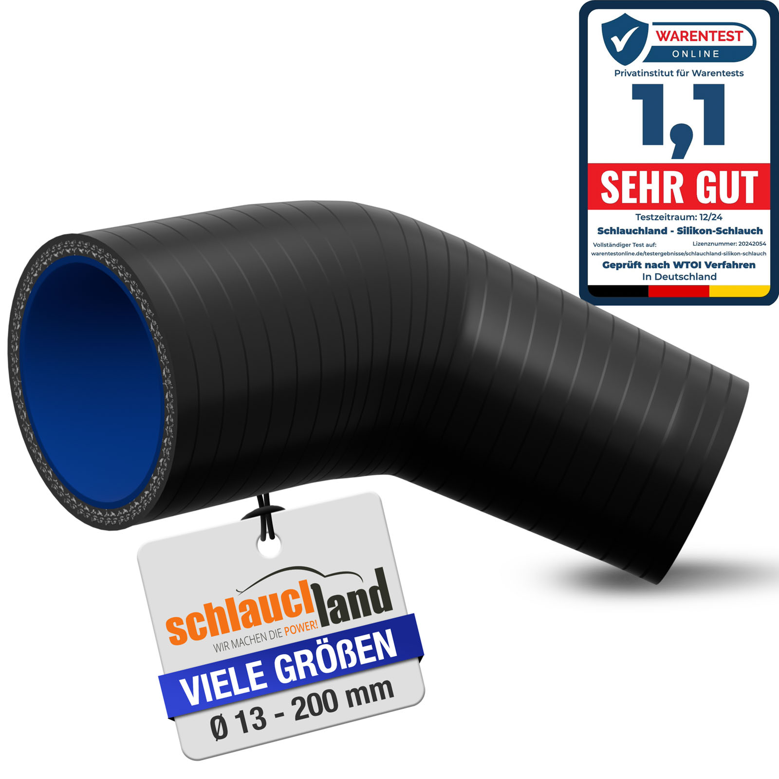 45° REDUZIERBOGEN "S" Reduzierstück Silikon Schlauch Rohr Grad Adapter Gummi - Bild 10 von 14