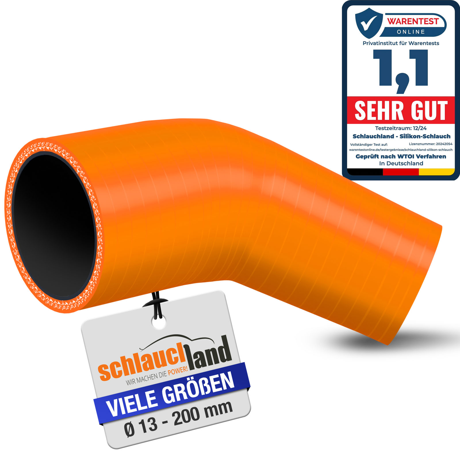 45° REDUZIERBOGEN "S" Reduzierstück Silikon Schlauch Rohr Grad Adapter Gummi - Bild 13 von 14