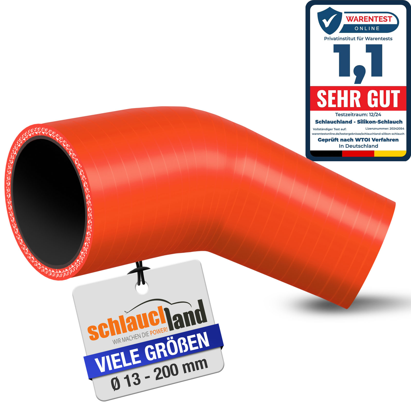 45° REDUZIERBOGEN "S" Reduzierstück Silikon Schlauch Rohr Grad Adapter Gummi - Bild 12 von 14