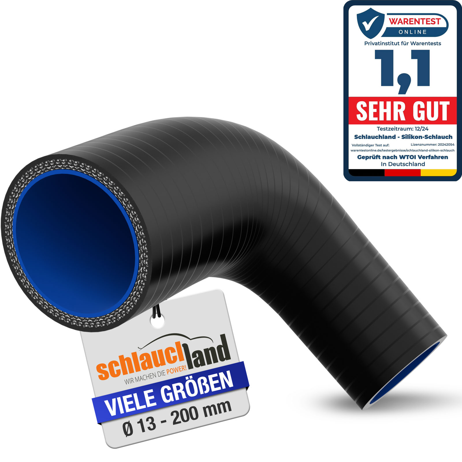 90° REDUZIERBOGEN "M" Reduzierstück Silikon Schlauch Rohr Grad Winkel Flexibel - Bild 10 von 14