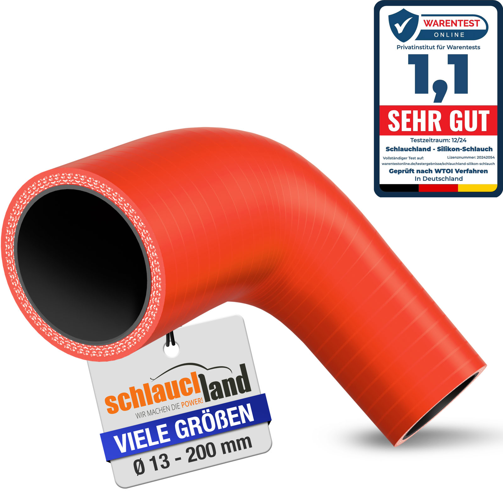 90° REDUZIERBOGEN "M" Reduzierstück Silikon Schlauch Rohr Grad Winkel Flexibel - Bild 12 von 14