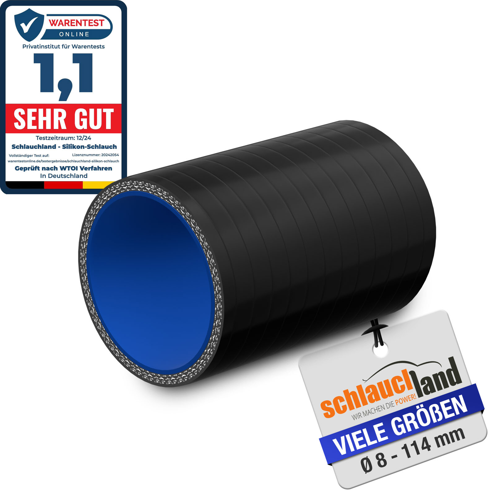 0,10m SILIKONSCHLAUCH Verbinder 10 cm Rohr Silikon Turbo Schlauch Adapter Gummi - Bild 10 von 14
