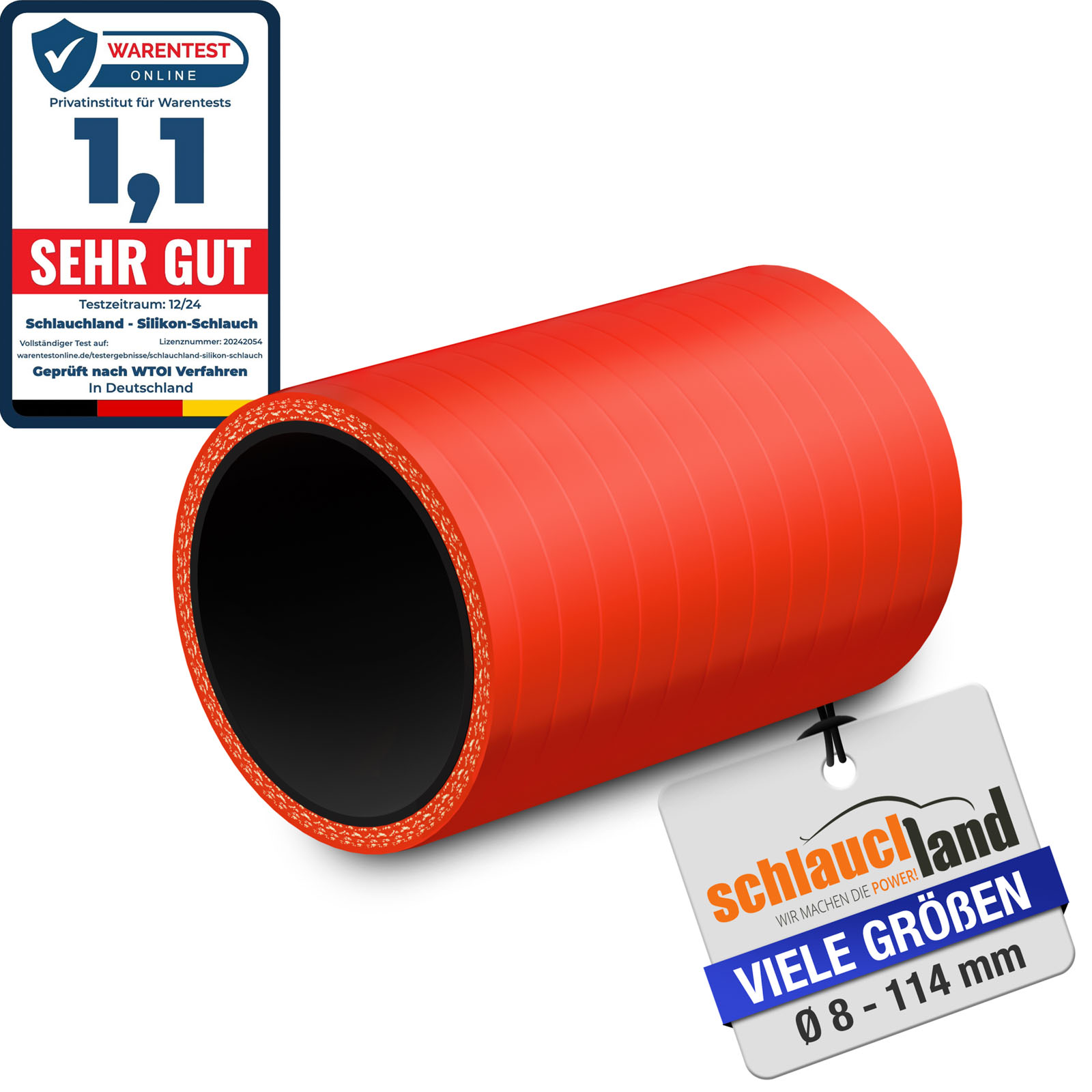 0,10m SILIKONSCHLAUCH Verbinder 10 cm Rohr Silikon Turbo Schlauch Adapter Gummi - Bild 12 von 14